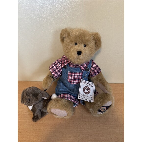 RARE Boyds Bears Chester and Fido 12" Best Dressed Series NWT Farmer Holiday - Picture 1 of 16